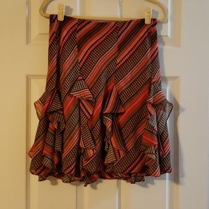 Lauren Ralph Lauren red and brown flare skirt